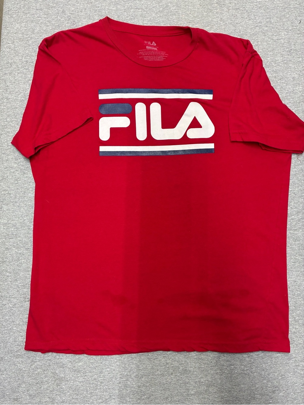 Fila Red Short Sleeve Tee with White & Navy Logo
